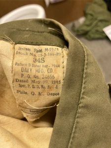 US Army Field Jacket Quartermaster Label