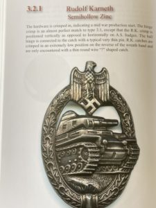 Rudolph Karneth's German WWII Panzer Assault Badge book example
