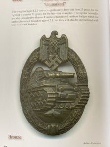 Frank & Reif's German WWII Panzer Assault Badge book example