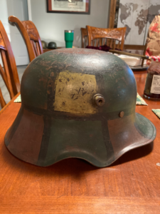 WW2 German camouflage helmet backside 