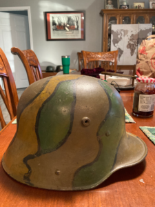WW2 German camouflage helmet backside 3
