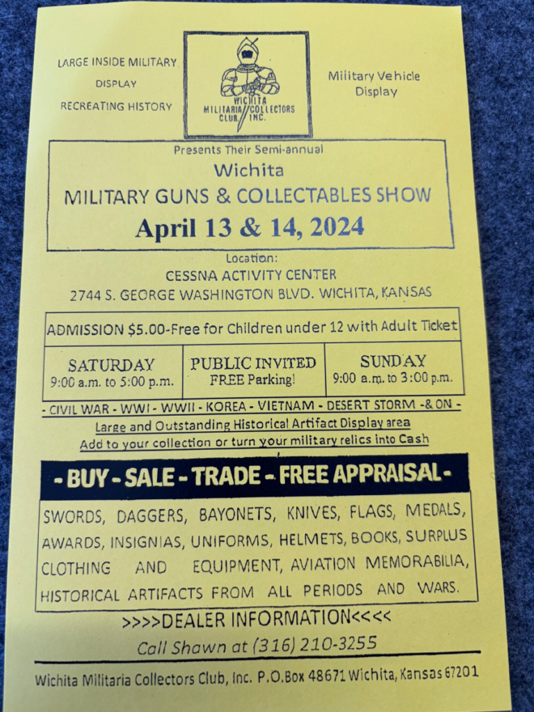 Wichita Military Collectors Club Flyer